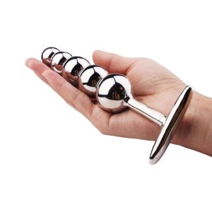 Stainless Steel Butt Plug Large Metal 5 Beads Sex Products Anal Adult Dildo Prostate Toys Shop For Women Men - 2