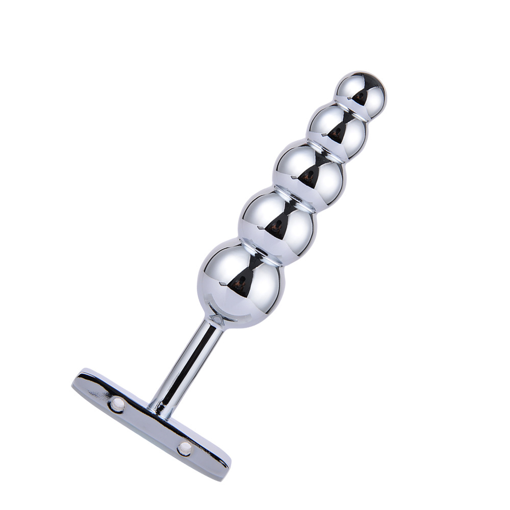Large Stainless Steel Prostate Massager 5bead Unisex Anal Dildo Adult Pleasure Toy For Men And Women - 5