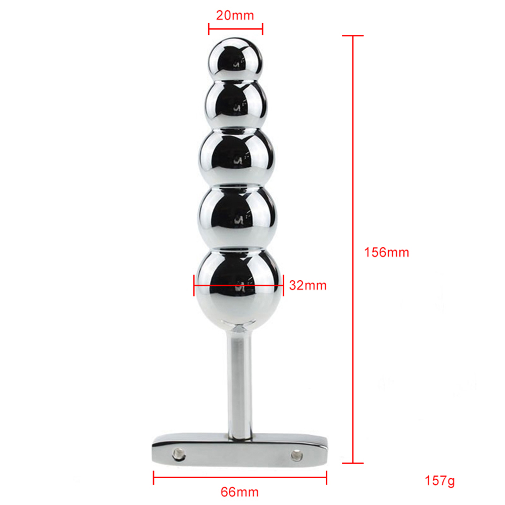 Large Stainless Steel Prostate Massager 5bead Unisex Anal Dildo Adult Pleasure Toy For Men And Women - 4