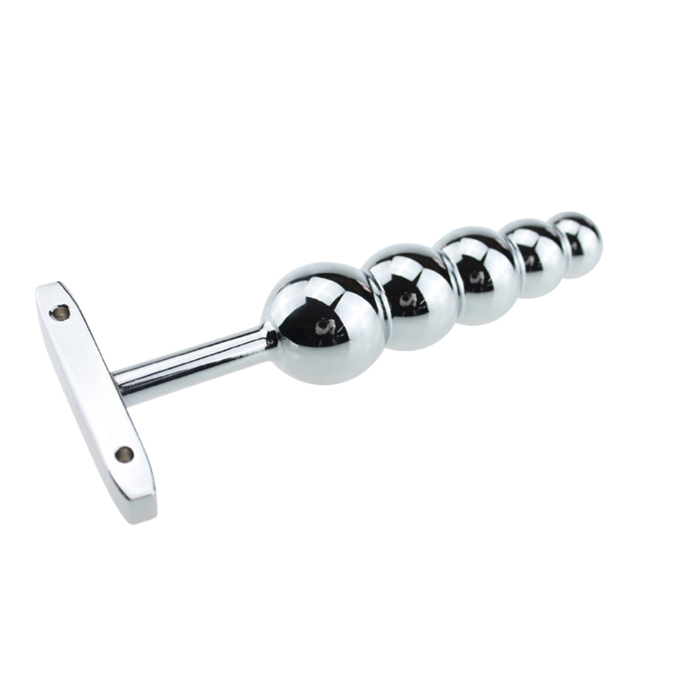 Large Stainless Steel Prostate Massager 5bead Unisex Anal Dildo Adult Pleasure Toy For Men And Women - 3