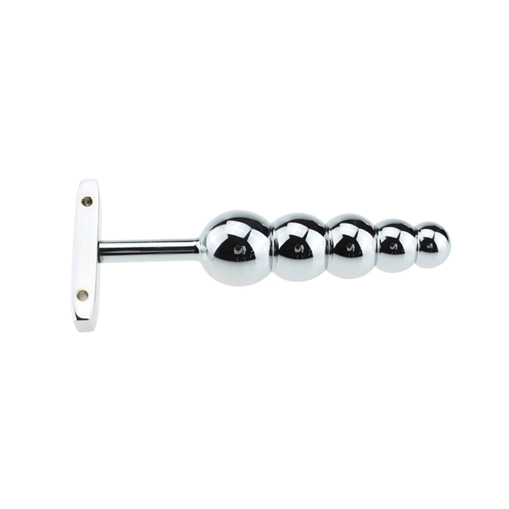 Large Stainless Steel Prostate Massager 5bead Unisex Anal Dildo Adult Pleasure Toy For Men And Women - 2