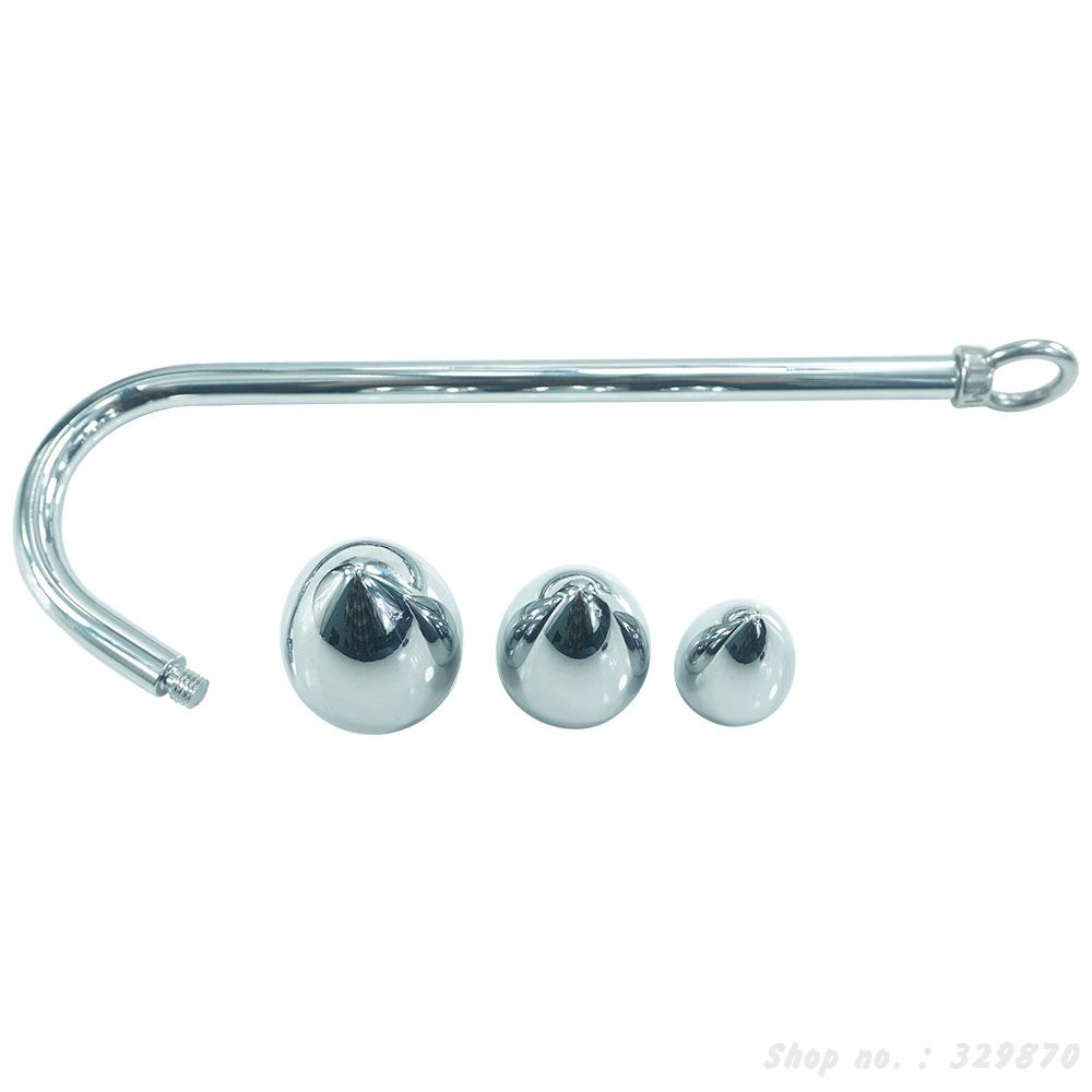 Stainless Steel Anal Hook Unisex Prostate Stimulation Toy 3 Size Ball Butt Plug Erotic Stretcher - 14