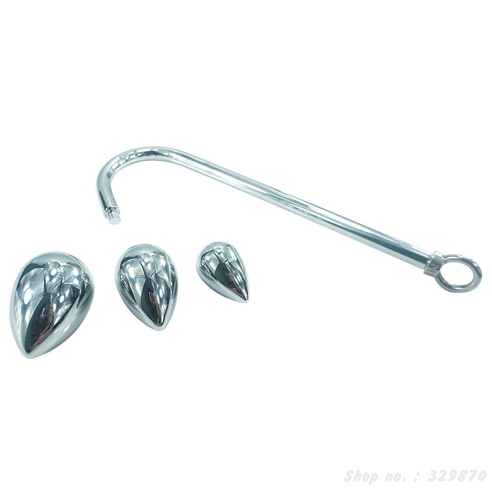 Stainless Steel Anal Hook Unisex Prostate Stimulation Toy 3 Size Ball Butt Plug Erotic Stretcher - 12