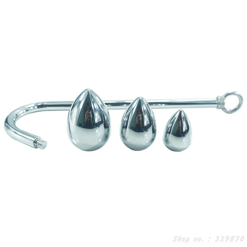 Stainless Steel Anal Hook Unisex Prostate Stimulation Toy 3 Size Ball Butt Plug Erotic Stretcher - 11