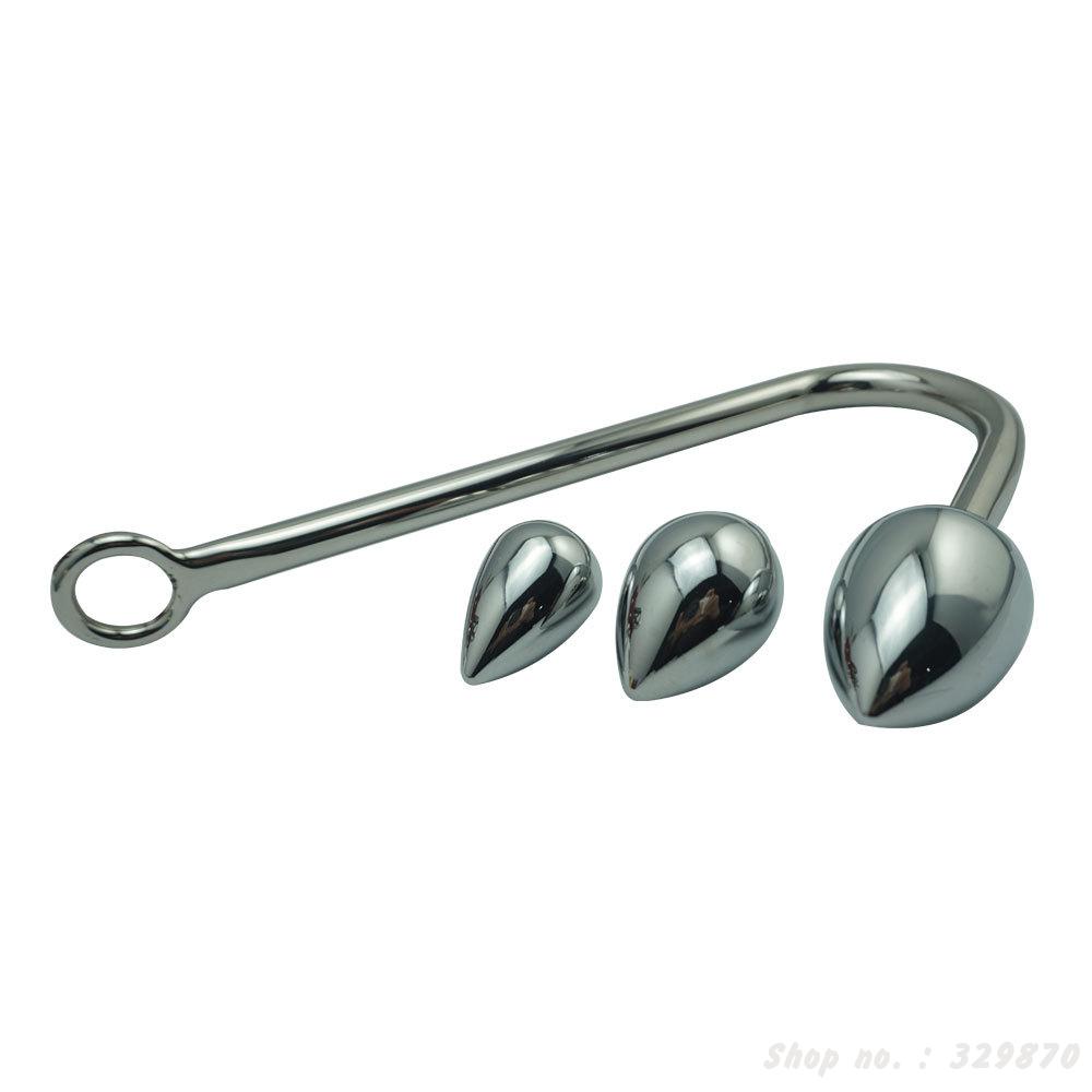 Stainless Steel Anal Hook Unisex Prostate Stimulation Toy 3 Size Ball Butt Plug Erotic Stretcher - 4