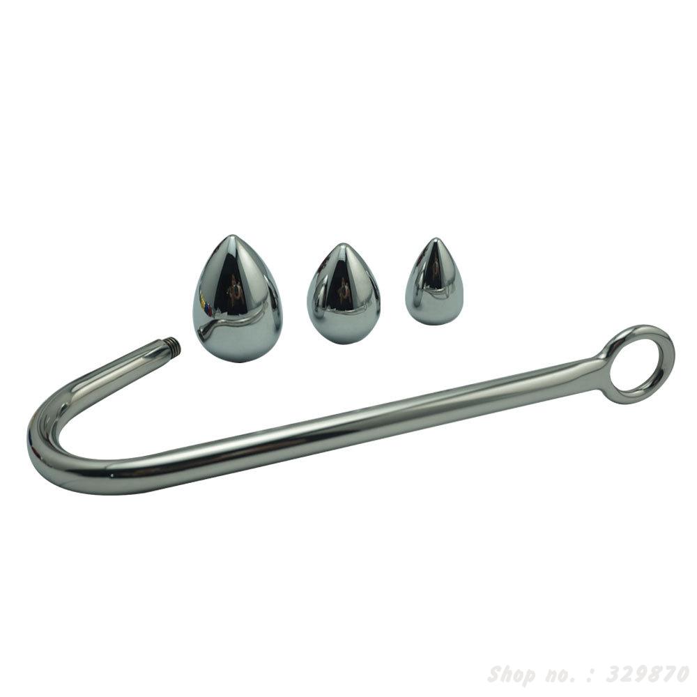 Stainless Steel Anal Hook Unisex Prostate Stimulation Toy 3 Size Ball Butt Plug Erotic Stretcher - 2