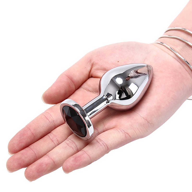 Stainless Steel Jewelled Anal Plug Small Size Metal Crystal Erotic Toy For Men And Couples - 24