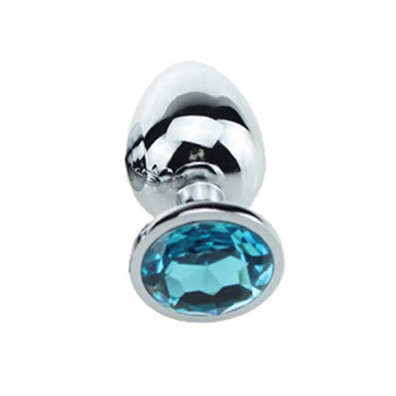 Stainless Steel Jewelled Anal Plug Small Size Metal Crystal Erotic Toy For Men And Couples - 17