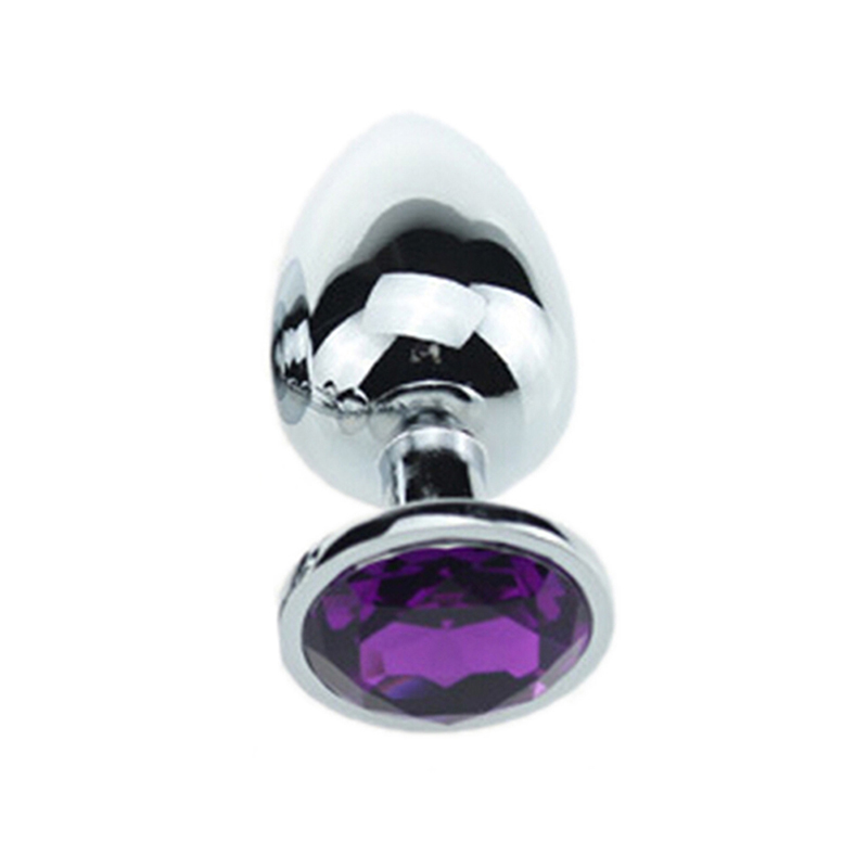 Stainless Steel Jewelled Anal Plug Small Size Metal Crystal Erotic Toy For Men And Couples - 11