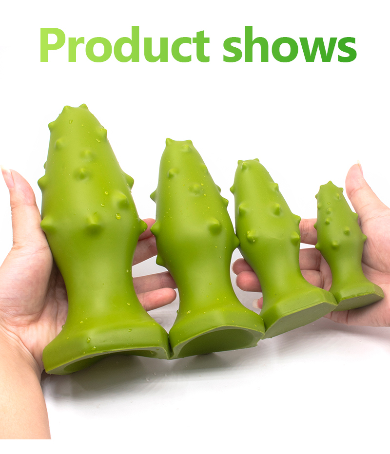 Large Green Anal Plug Thorn Butt Dildo Adult Prostate Massager Safe Silicone Buttplug - 14