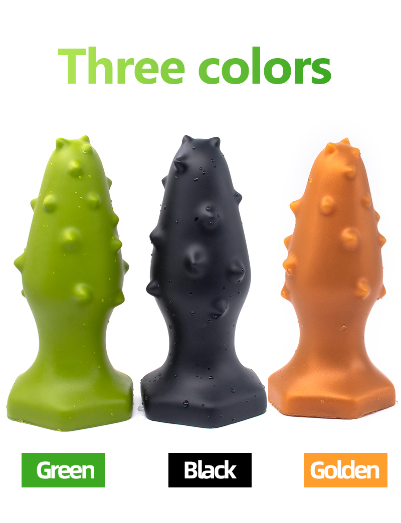 Large Green Anal Plug Thorn Butt Dildo Adult Prostate Massager Safe Silicone Buttplug - 13