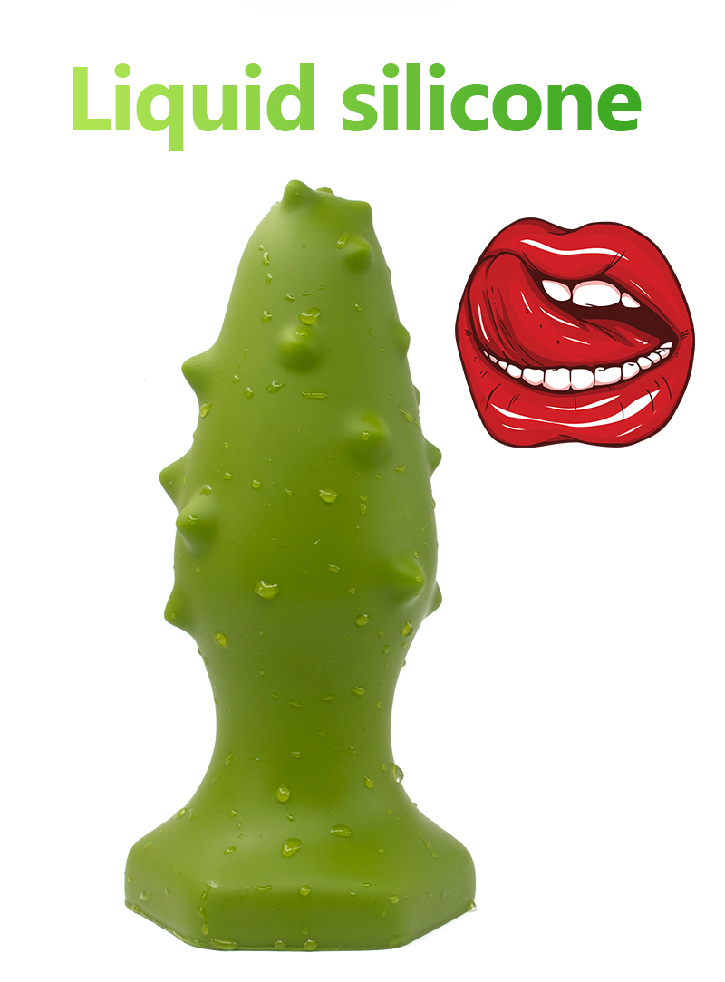 Large Green Anal Plug Thorn Butt Dildo Adult Prostate Massager Safe Silicone Buttplug - 12