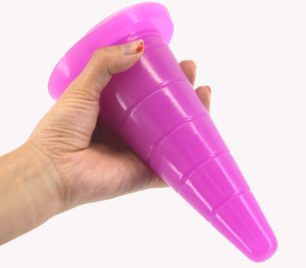 Large Coneshaped Anal Plug With Suction Adult Erotic Toy Grooved Dildo For Vaginal Masturbation - 15