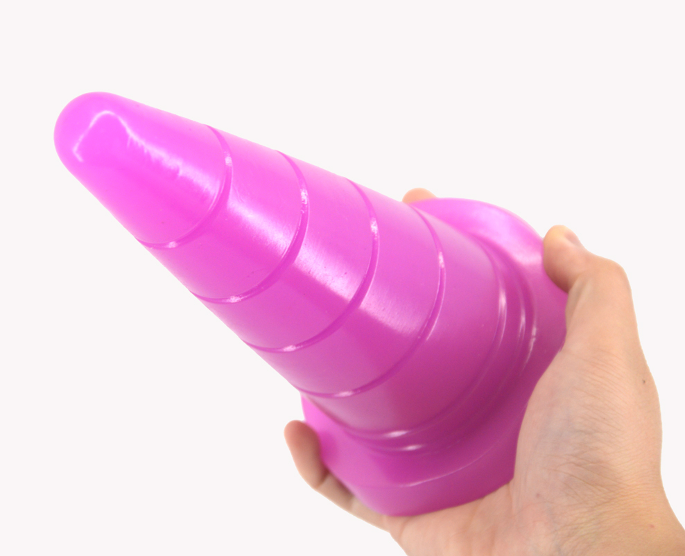 Large Coneshaped Anal Plug With Suction Adult Erotic Toy Grooved Dildo For Vaginal Masturbation - 13