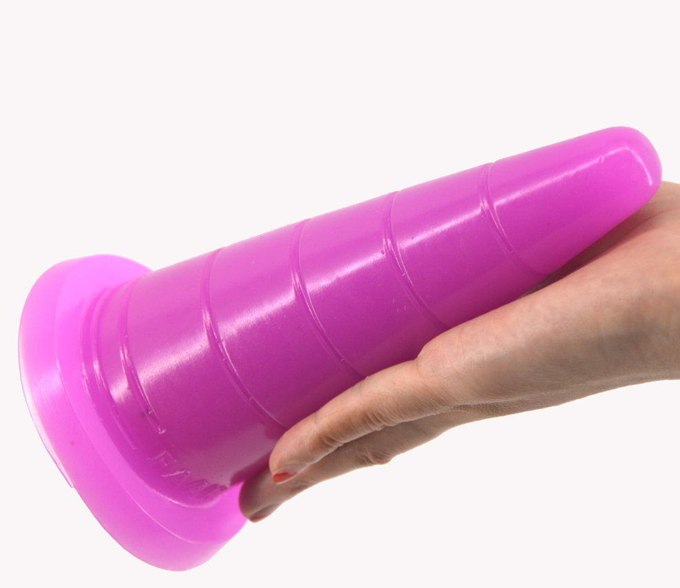 Large Coneshaped Anal Plug With Suction Adult Erotic Toy Grooved Dildo For Vaginal Masturbation - 12
