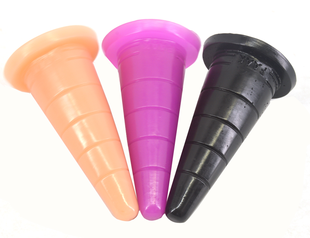Large Coneshaped Anal Plug With Suction Adult Erotic Toy Grooved Dildo For Vaginal Masturbation - 11