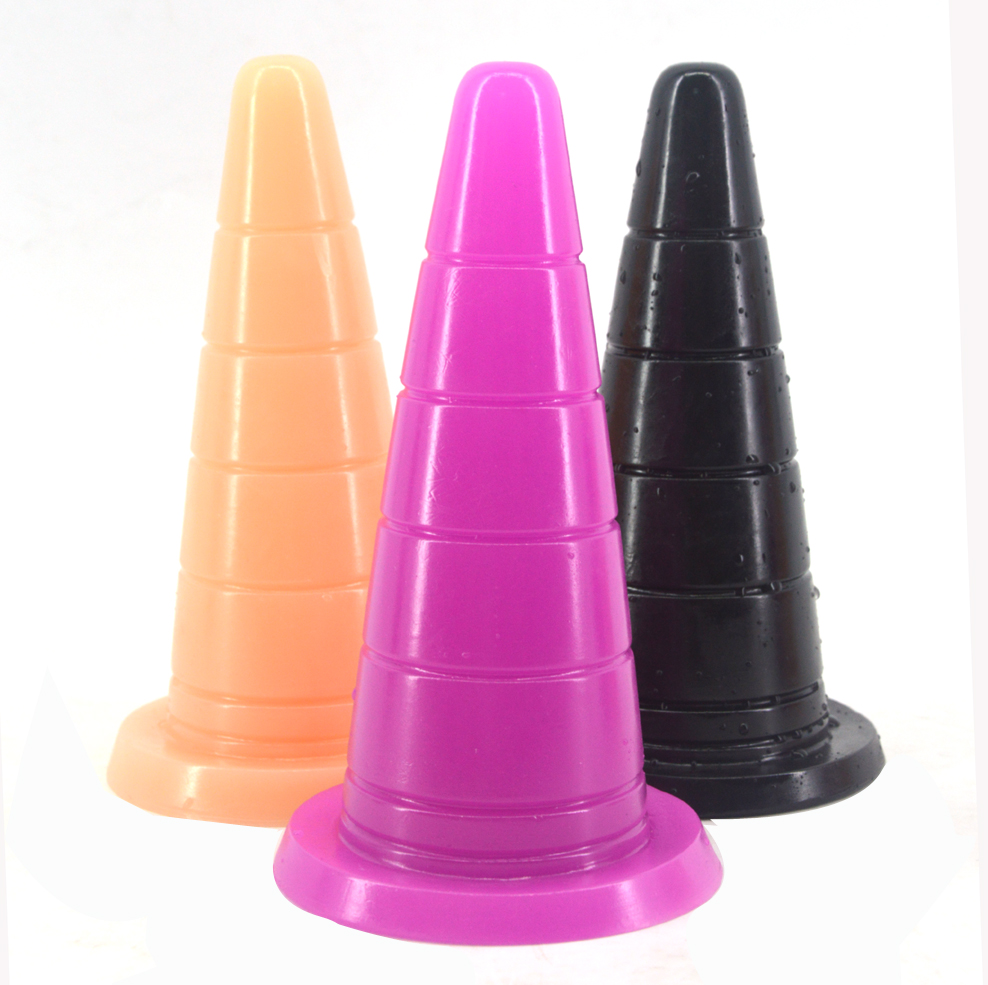 Large Coneshaped Anal Plug With Suction Adult Erotic Toy Grooved Dildo For Vaginal Masturbation - 10