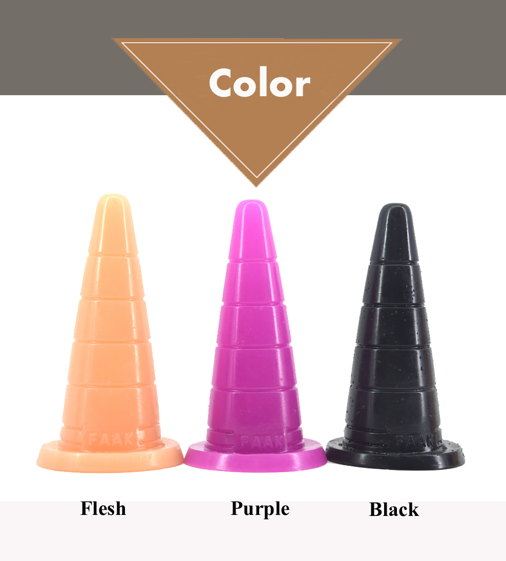Large Coneshaped Anal Plug With Suction Adult Erotic Toy Grooved Dildo For Vaginal Masturbation - 8