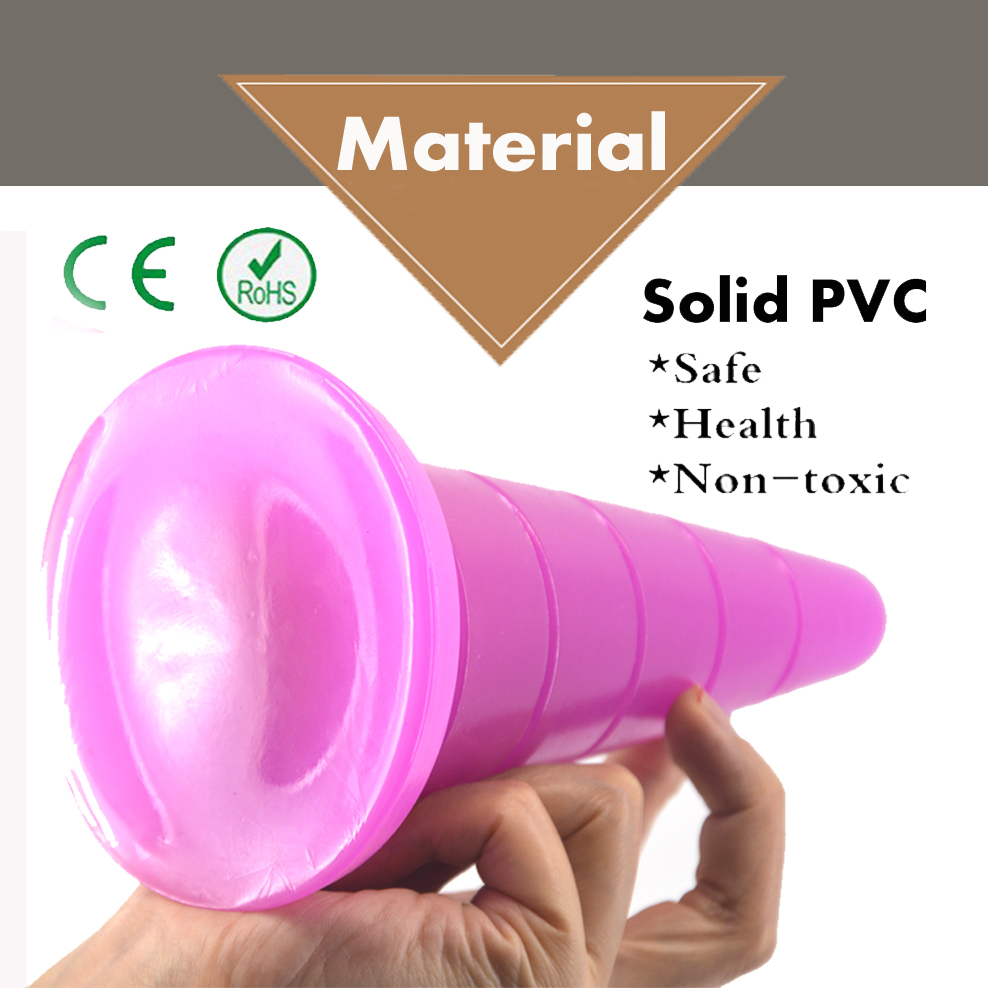 Large Coneshaped Anal Plug With Suction Adult Erotic Toy Grooved Dildo For Vaginal Masturbation - 3