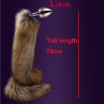 78cm Super Long Fox Tail Anal Plug Faux Fur Metal Butt Cosplay Role Adult Novelty Beads Sex Toys For Man Women - 6