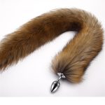 78cm Super Long Fox Tail Anal Plug Faux Fur Metal Butt Cosplay Role Adult Novelty Beads Sex Toys For Man Women - 3