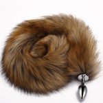 78cm Super Long Fox Tail Anal Plug Faux Fur Metal Butt Cosplay Role Adult Novelty Beads Sex Toys For Man Women - 2