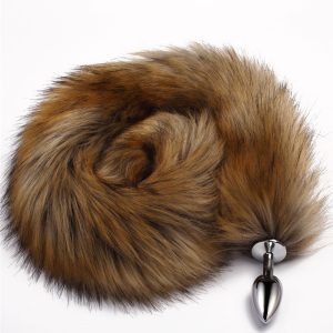 78cm Super Long Fox Tail Anal Plug Faux Fur Metal Butt Cosplay Role Adult Novelty Beads Sex Toys For Man Women - 2