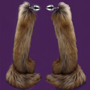 78cm Super Long Fox Tail Anal Plug Faux Fur Metal Butt Cosplay Role Adult Novelty Beads Sex Toys For Man Women