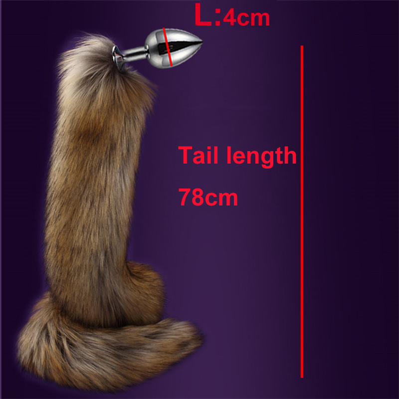 78cm Extra Long Fox Tail Metal Anal Plug Faux Fur Cosplay Roleplay Accessory Adult Novelty Pleasure Beads Unisex Intimate Toy - 8