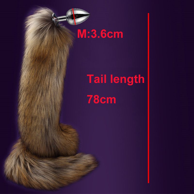 78cm Extra Long Fox Tail Metal Anal Plug Faux Fur Cosplay Roleplay Accessory Adult Novelty Pleasure Beads Unisex Intimate Toy - 7