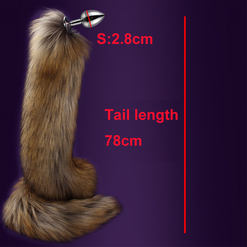 78cm Extra Long Fox Tail Metal Anal Plug Faux Fur Cosplay Roleplay Accessory Adult Novelty Pleasure Beads Unisex Intimate Toy - 6