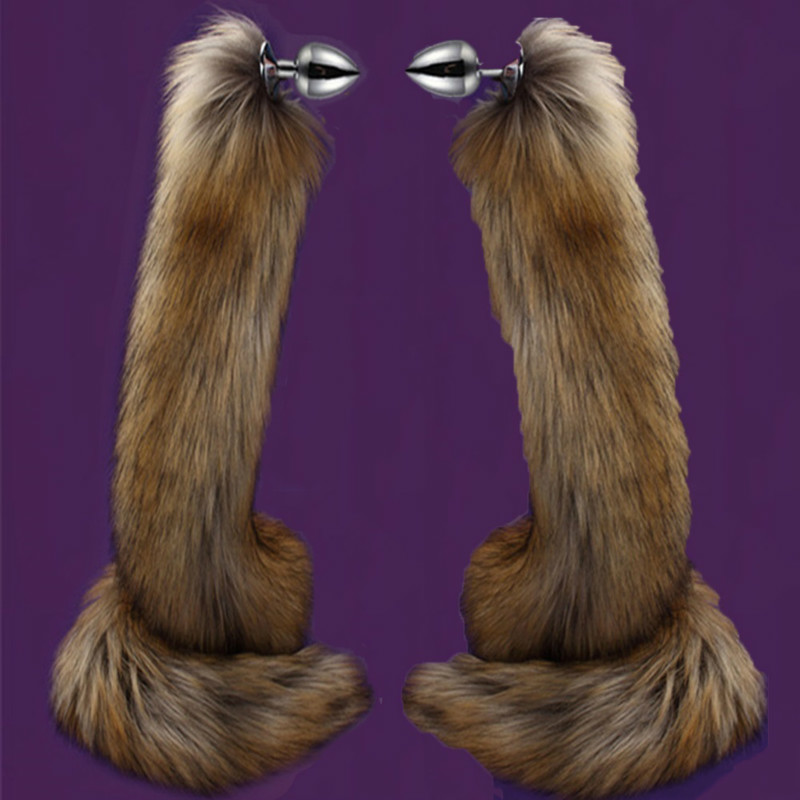 78cm Extra Long Fox Tail Metal Anal Plug Faux Fur Cosplay Roleplay Accessory Adult Novelty Pleasure Beads Unisex Intimate Toy - 3