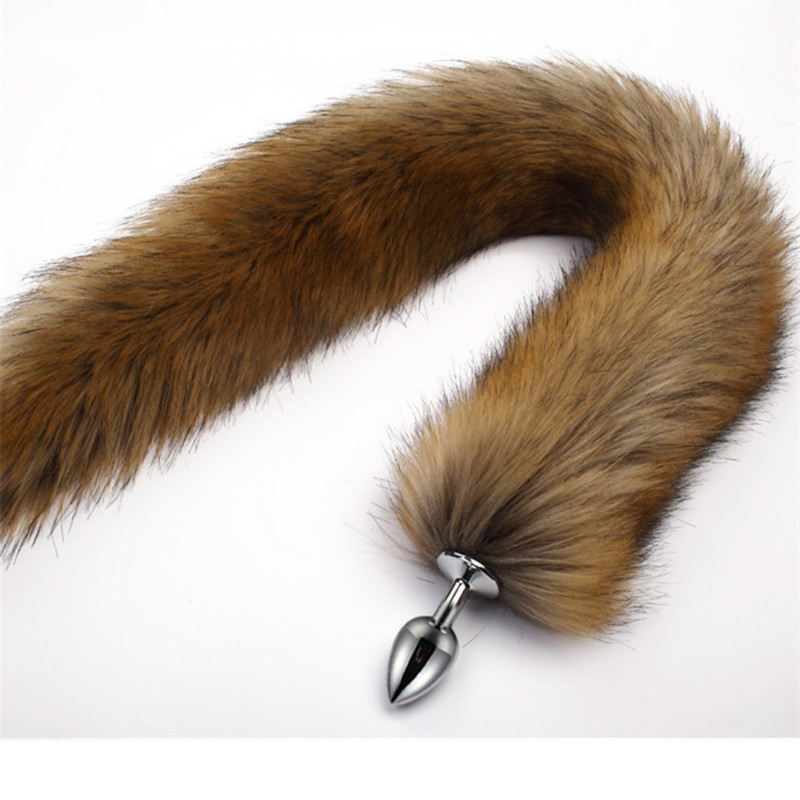 78cm Extra Long Fox Tail Metal Anal Plug Faux Fur Cosplay Roleplay Accessory Adult Novelty Pleasure Beads Unisex Intimate Toy - 1
