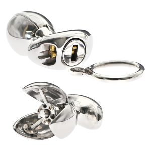 Big Stainless Steel Anal Plug Ultimate Asslock With Lock Expanding Ass Butt Buttplug Trainer