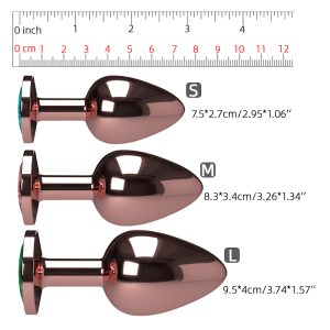3pcs Lot Smooth Metal Rose Gold Plating Crystal Jewelry Anal Plug Erotic Toy Tube Butt Adult Product For Women Man Gay - 2