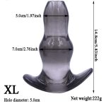 Hollow Butt Plug Set Speculum Unisex Sex Toy Anal Dildo Long Prostate Massage Tunnel Pour Douche Enema Vagina Pussy Bead - 6