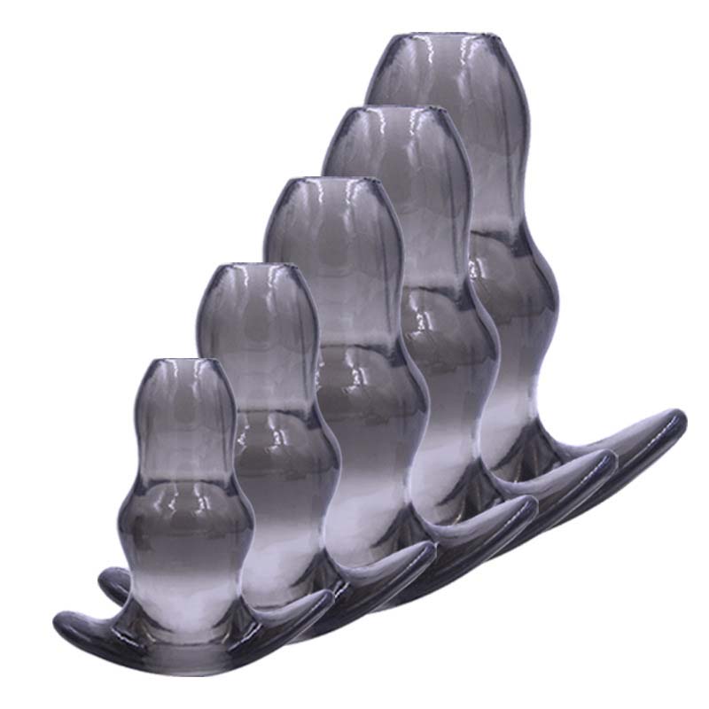 Unisex Hollow Butt Plug Set Anal Dildo Prostate Massage Enema Douche Vagina Beads Sex Toy - 3