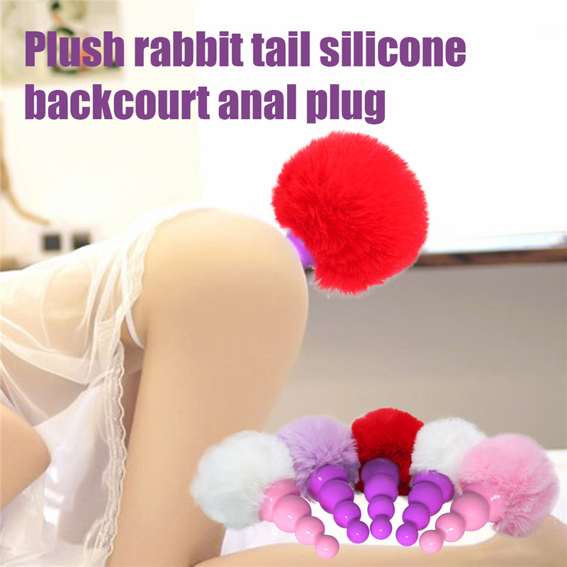Small Size Silicone Anal Plug With Cute Plush Rabbit Tail For Women Couples Gay Erotic Adult Cosplay Toy - 3