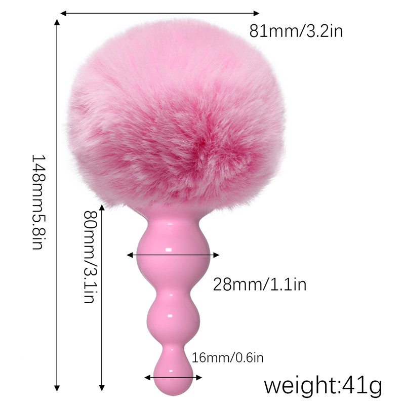 Small Size Silicone Anal Plug With Cute Plush Rabbit Tail For Women Couples Gay Erotic Adult Cosplay Toy - 1