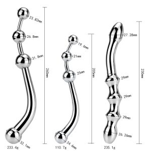 Metal Prostate Massage Anal Beads Magic Wand Plug Dildo G-spot Stimulating P Spot Sex Toys - 2