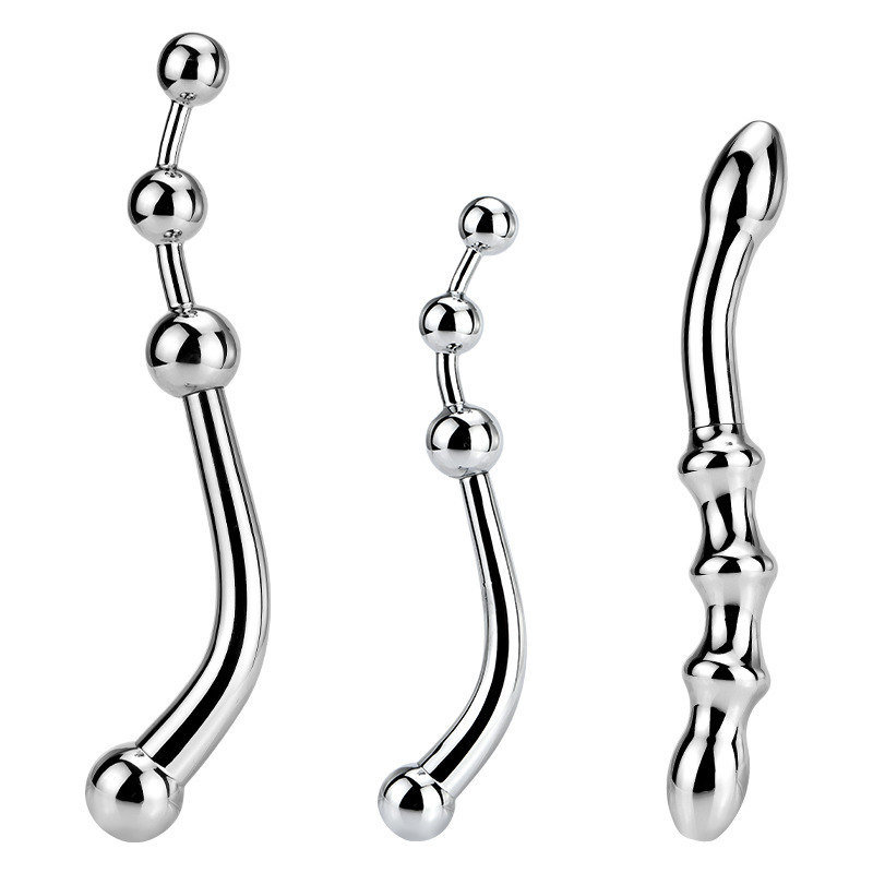 Metal Prostate Massager Gspot Stimulating Anal Beads Pleasure Wand Pspot Dildo Plug Sex Toy - 15