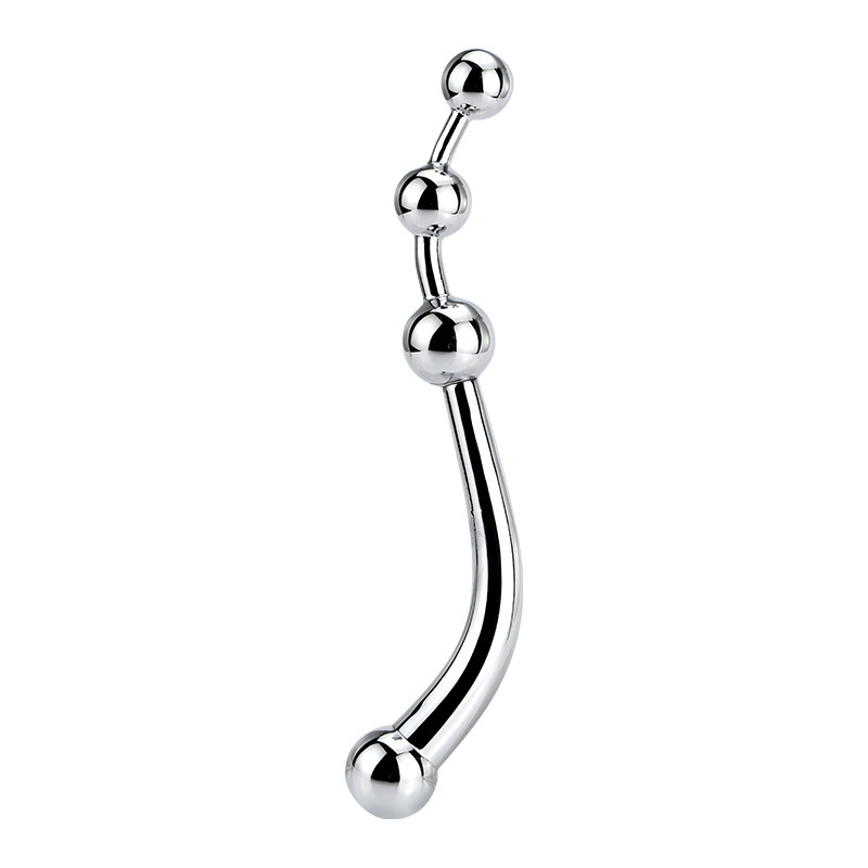 Metal Prostate Massager Gspot Stimulating Anal Beads Pleasure Wand Pspot Dildo Plug Sex Toy - 4