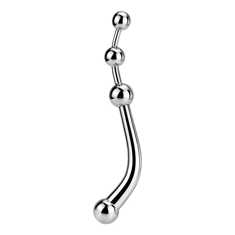 Metal Prostate Massager Gspot Stimulating Anal Beads Pleasure Wand Pspot Dildo Plug Sex Toy - 3