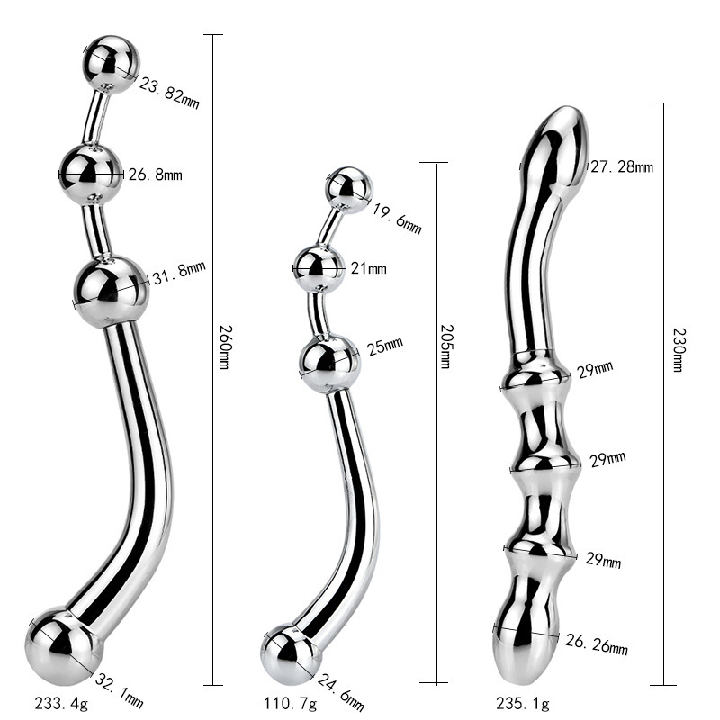 Metal Prostate Massager Gspot Stimulating Anal Beads Pleasure Wand Pspot Dildo Plug Sex Toy - 1