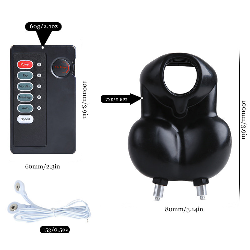 Electric Shock Male Masturbator Penis Sleeve Condoms Scrotum Stimulation Bondage Chastity Adult Sex Toy For Men - 4