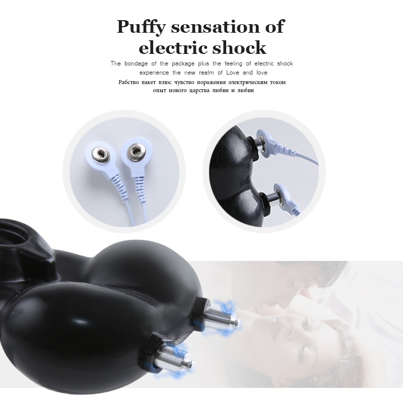 Electric Shock Male Masturbator Penis Sleeve Condoms Scrotum Stimulation Bondage Chastity Adult Sex Toy For Men - 9