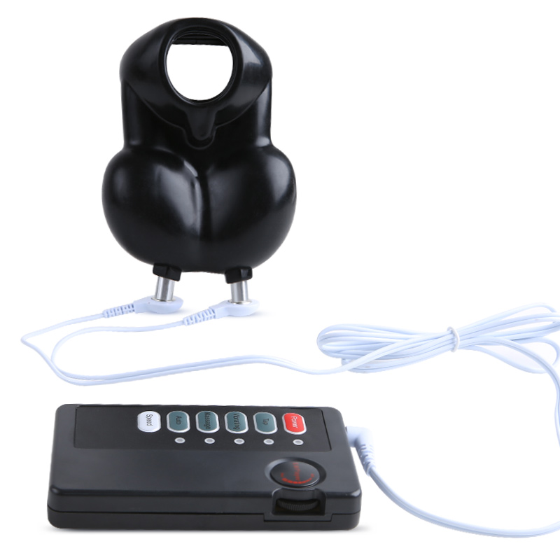 Electric Shock Male Masturbator Penis Sleeve Condoms Scrotum Stimulation Bondage Chastity Adult Sex Toy For Men - 10