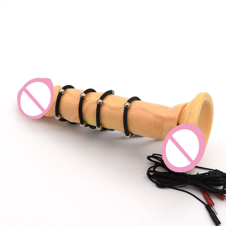 Mens Electro Shock Penis Ring Medicalgrade Electrostimulator Scrotum Sex Toy Comfortable Adjustable Dick Ring - 5
