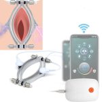App Electric Shock Labia Clip Clitoris Clamps Stimulator Bdsm Bondage Peeping Vagina Speculum Sex Toys For Couples Flirting Puss