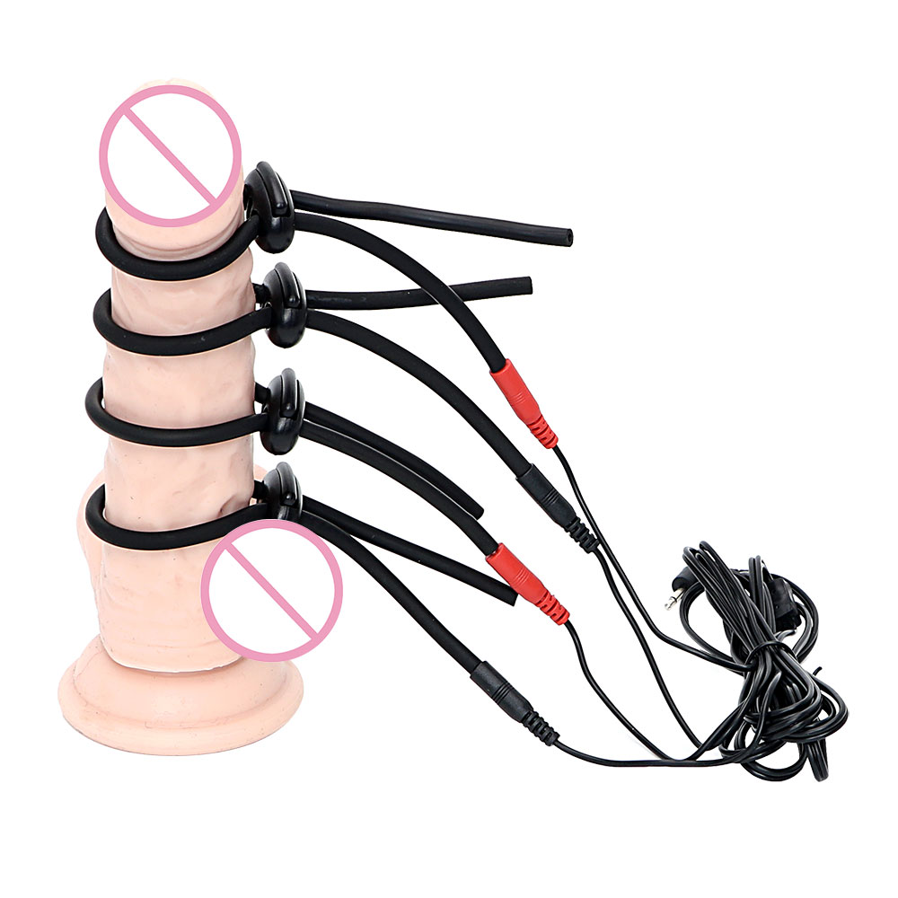 Electro Shock Male Masturbator Penis Ring Extender Electrical Stimulation Physiotherapy Enlargement Adult Sex Toy - 1
